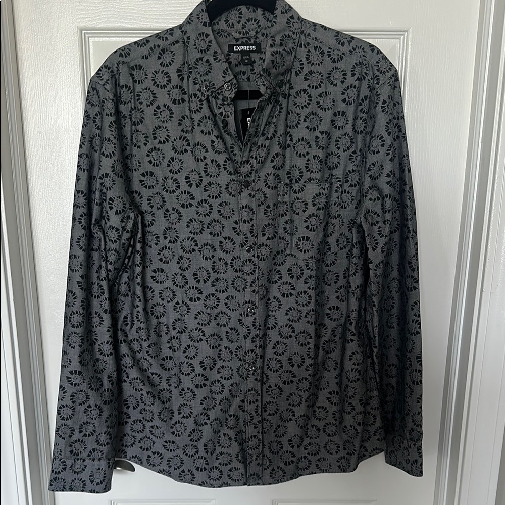 Express Black Lightweight Shirt Jacket with Tailored Fit